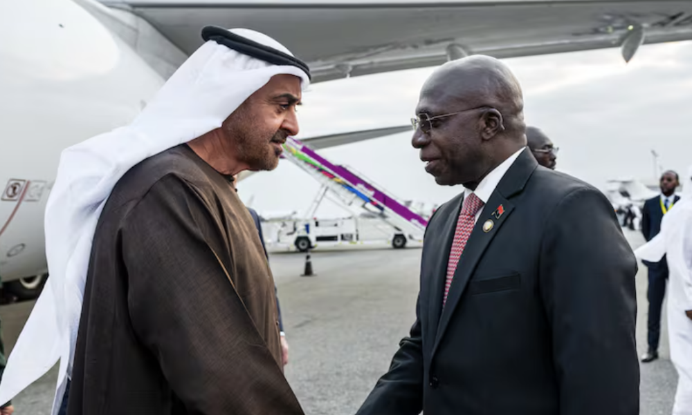 President Sheikh Mohamed arrives in Angola for state visit