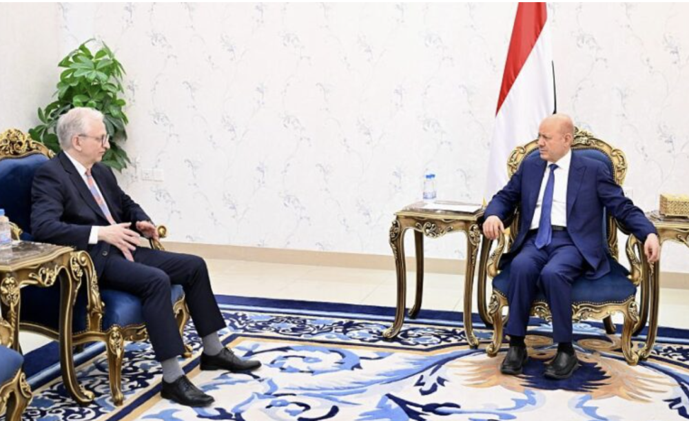 Yemen : President Al-Alimi , German Ambassador Discuss Escalating Houthi Threats