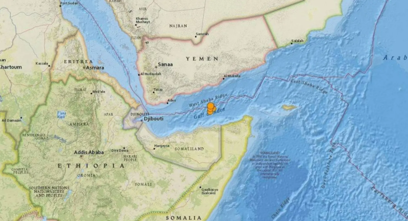 4.3-Magnitude Earthquake Strikes Gulf of Aden Near Yemen and Somalia