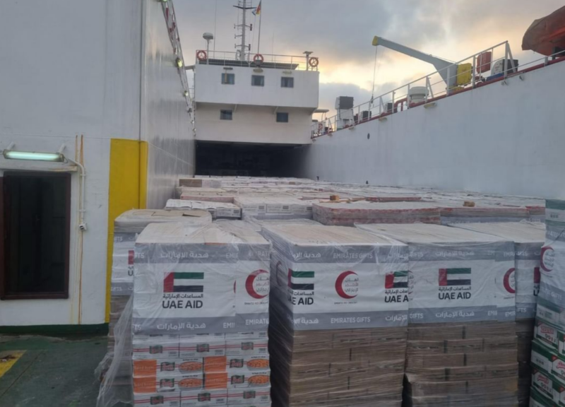 New UAE relief ship arrives with 2,100 tonnes of aid for Gaza